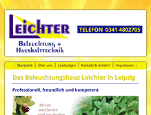 Tablet Screenshot of beleuchtungshaus-leichter.de